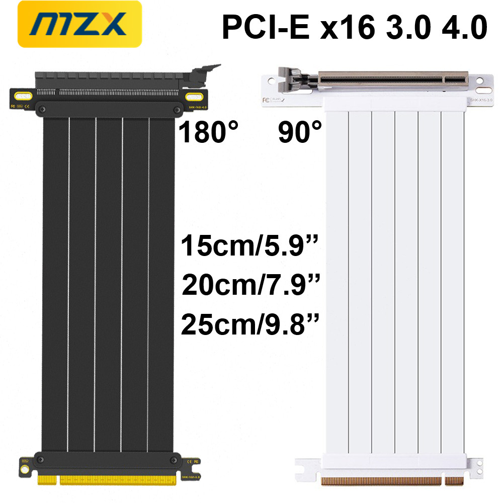 MZX PCIE 4.0 3.0 16X Riser Cab - огляд і ціна Pcie 4.0 X16 Riser Cable 90 Degree