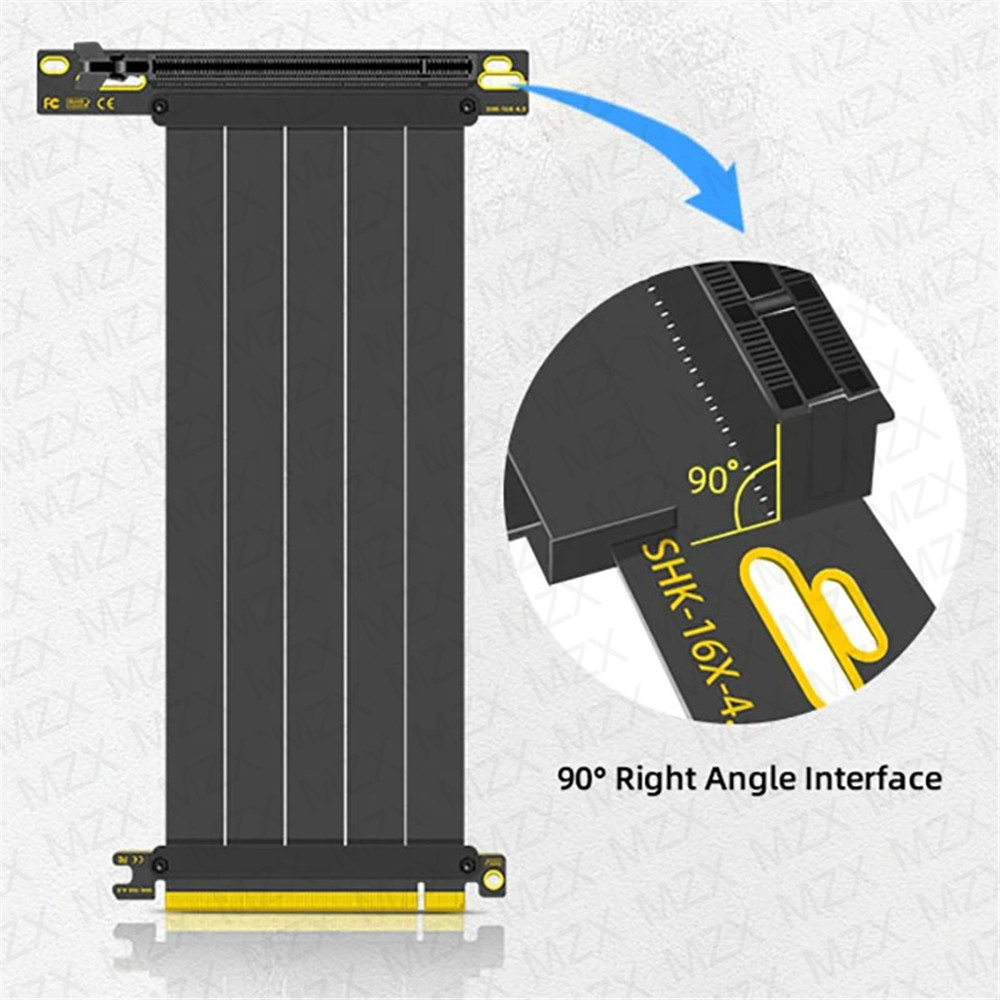 MZX PCIE 4.0 3.0 16X Riser Cab - огляд і ціна Pcie 4.0 X16 Riser Cable 90 Degree