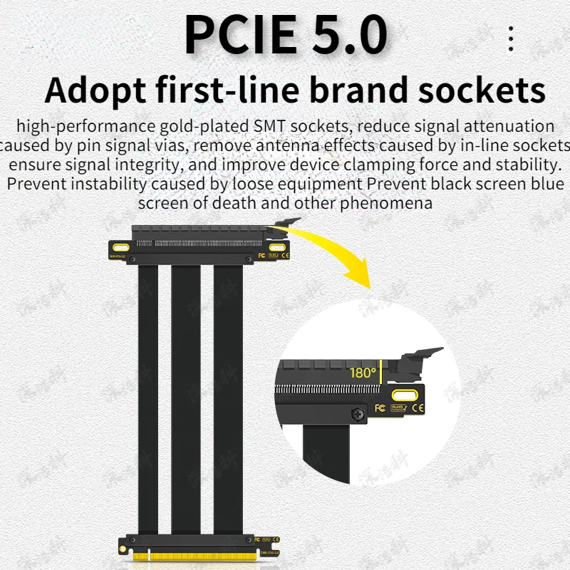 PCIE 5.0 x16 Riser Cable, Perf - огляд і ціна Pcie 4.0 X16 Riser Cable 90 Degree