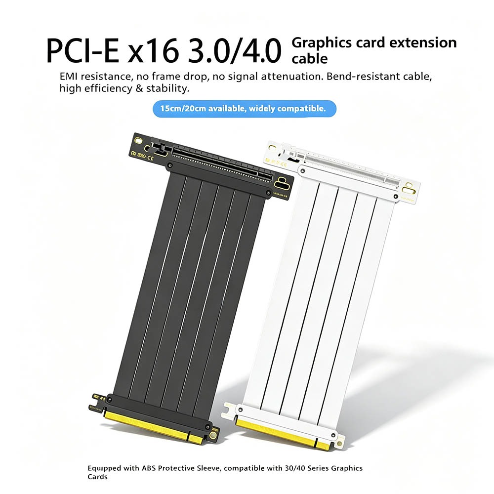 PCI‑E 4.0/3.0 X16 GPU Riser Ca - огляд і ціна Pcie 4.0 X16 Riser Cable 90 Degree