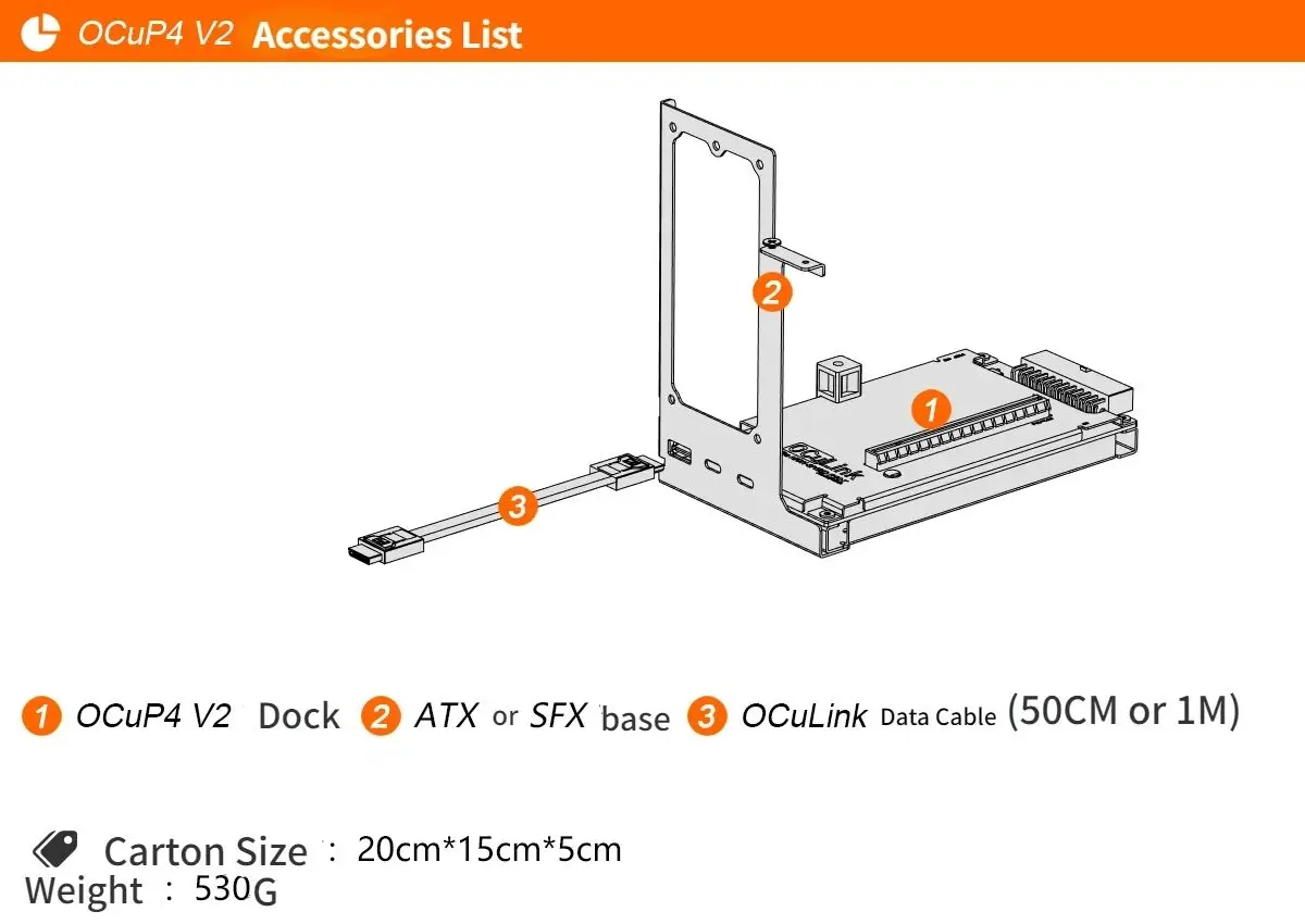 OCuP4V2 OCuLink GPU Dock w ReD - огляд і ціна External Gpu Dock Pcie 4.0 Oculink