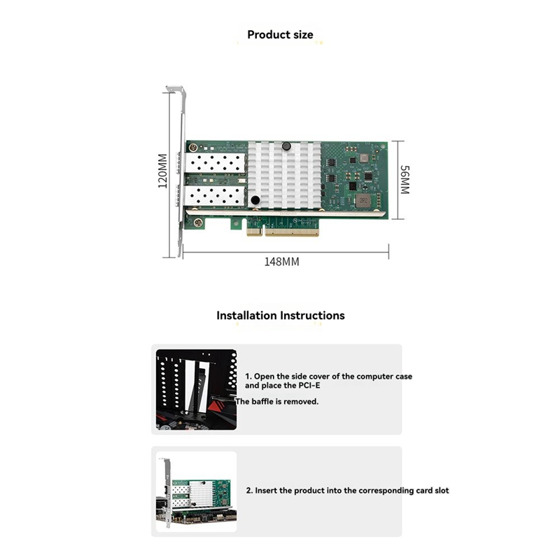 X520-DA1 10Gb SFP+ Dual Port N - огляд і ціна 10Gb Sfp+ Pcie Network Card Dual Port