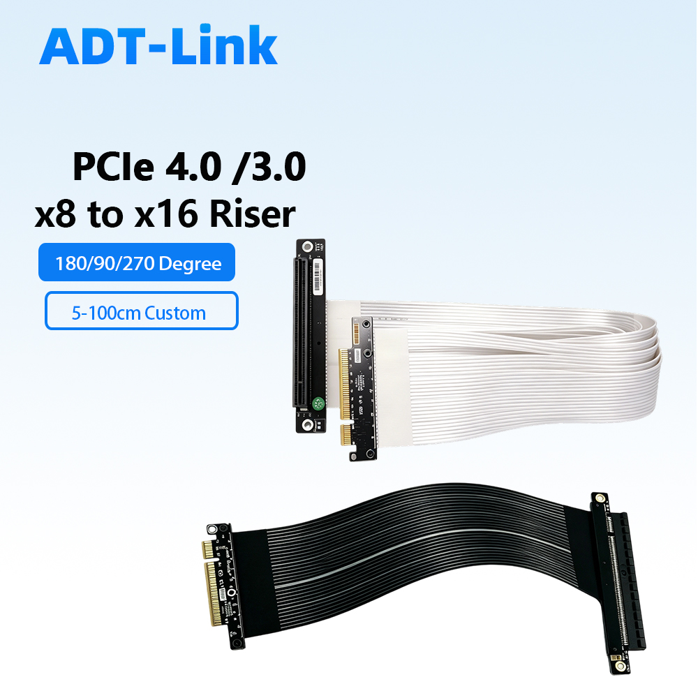 ADT-Link PCIe 4.0 / 3.0 X8 To  - огляд і ціна Pcie 4.0 X16 Riser Cable 90 Degree