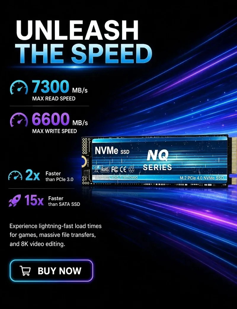 NQ 2TB 4TB PCIe 4.0 NVMe M.2 S - огляд і ціна M.2 Nvme 4Tb Pcie 4.0 Ssd